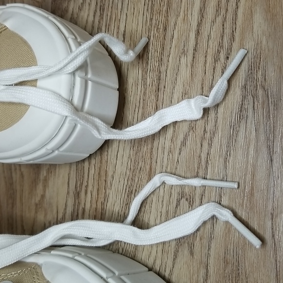 Mad Love Womens Fran Tan White Lace Up Wedge Sneakers Size 8 - Picture 7 of 11